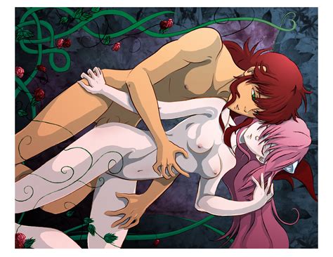 Rule 34 Crossover Elfen Lied Female Grabbing Anothers Ass Grabbing