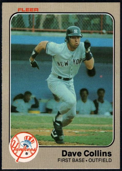 Baseball Mlb 1983 Fleer 377 Dave Collins Yankees