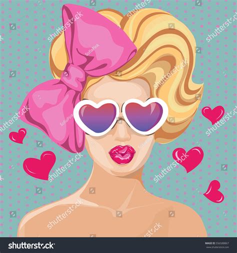 Valentines Day Pinup Sexy Woman Portrait Stock Vector Royalty Free