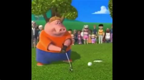 Pig From Back At The Barnyard Golfing But Hes Actually Tiger Woods