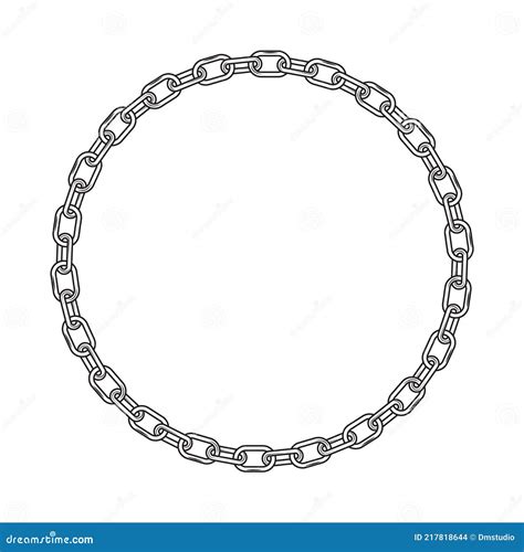 Vector Black And White Metal Chain Border Stock Vector Illustration