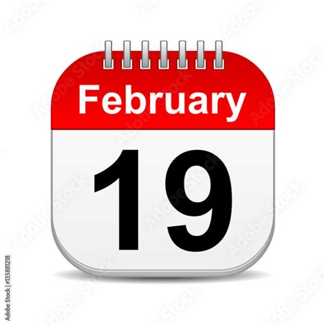 February 19 On Calendar Icon Stock Photo And Royalty Free Images On