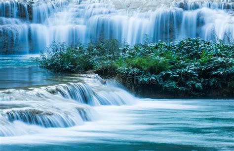 Relaxing By Tropical Waterfall In The Morning Stock Image Image Of