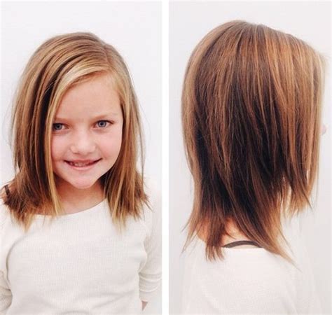 8 trendy haircuts for girls with shoulder length hair. Medium Length Little Girl Haircut