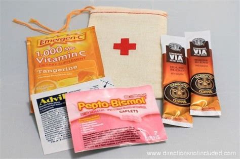 A hangover prevention kit is a first aid kit for your nights out, the only difference being that instead of treating your pain, it prevents it from happening in the first place. Bachelorette weekend favors - DIY hangover kit. Cute bags! vitamin C pepto advil coffee..… in ...