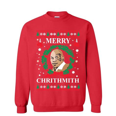 Ugly Christmas Sweater Mike Tyson Christmas Sweater Merry Chrithmith