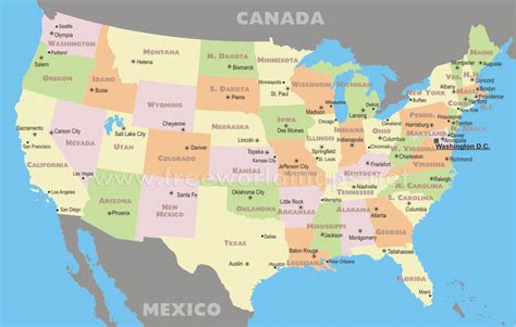 Large detailed map of usa with cities and towns. 50 State Map With Capitals And Travel Information | Download Free 50 | Free Printable United ...