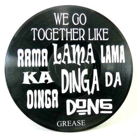 Grease We Go Together Song Lyrics Vinyl On Vinyl By Threerdesigns