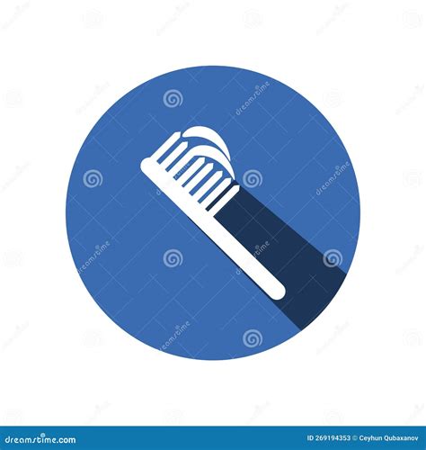 Toothbrush With Pasteflat Icons In Circles With Long Shadows Vector