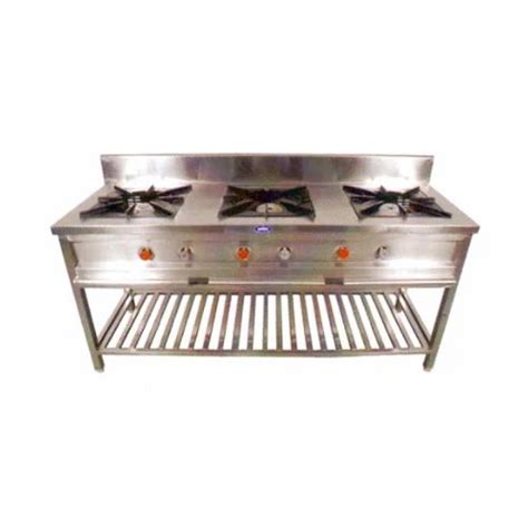 Lpg Or Png Three Burner Commercial Gas Stove For Restaurants And