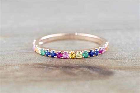 Rainbow Multi Color Gemstone Ring Rr010036 Brilliant Facets