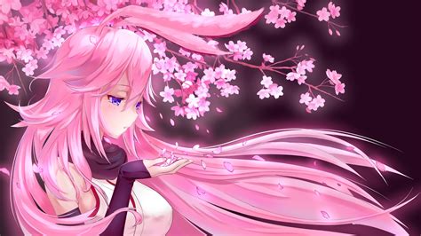 Pink Sakura Wallpaper Anime Anime Miku Sakura Hatsune Flower Vocaloid