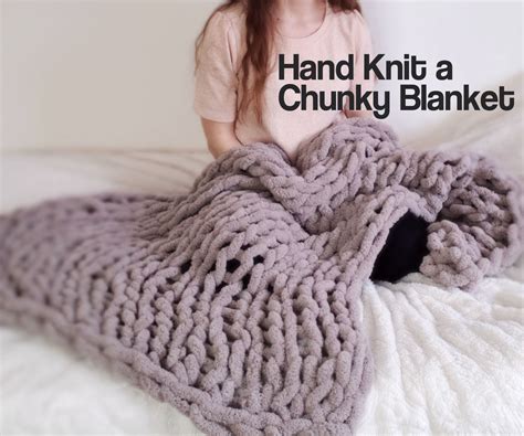 Easy Chunky Hand Knitted Blanket In One Hour 9 Steps With Pictures