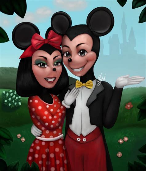 Mickey And Minnie Mouse By Ebonycgiart On Deviantart