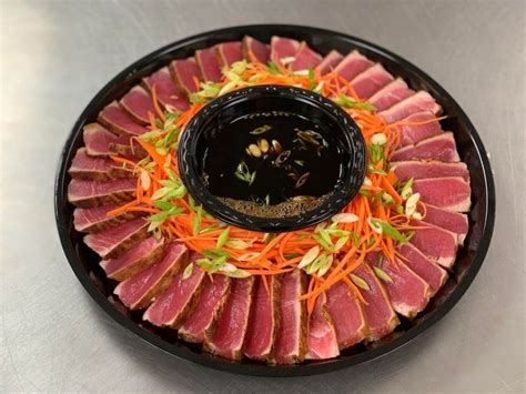 Loving This Seared Ahi Tuna Sashimi Platter Our Kitchen Staff Put Together Perfectly Paired