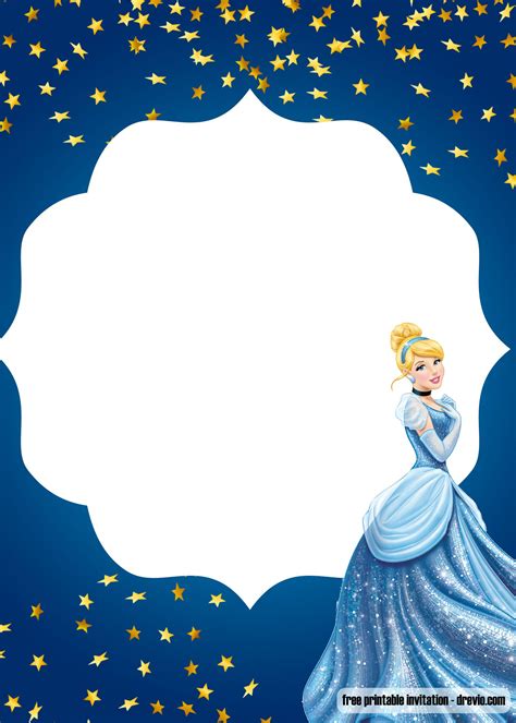 Free Princess Beauty And The Beast Invitation Templates Cinderella