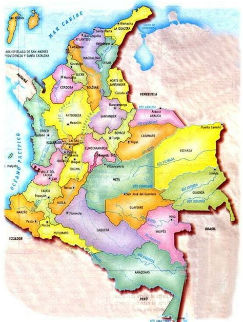 Departamentos Y Capitales De Colombia
