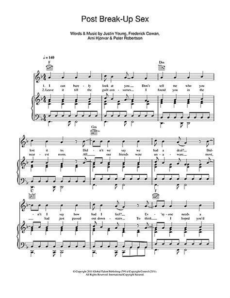 Post Break Up Sex Sheet Music By The Vaccines Piano Vocal And Guitar