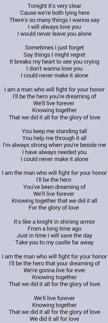 Peter cetera the glory of love. Peter Cetera . Glory of Love - The best part of Karate Kid 2 was this song. | Great song lyrics ...