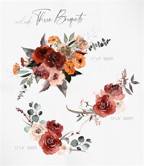 Autumn Watercolor Watercolor Clipart Floral Arrangements Etsy In 2021