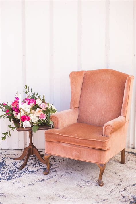 Peach Wing Back Peach Chair Wingback Decor Wedding Weddingdecor