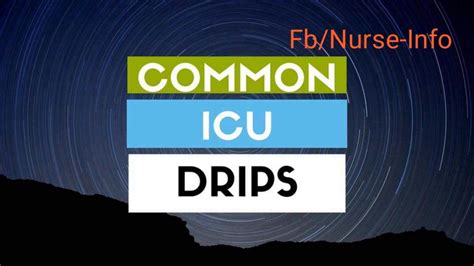 Solution Common Icu Drips Nursing Notes Studypool