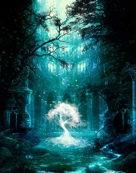 Mystical Tree Paisagem Fantasia Imagens Fantásticas Imagens