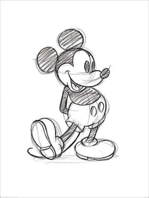 Mickey Mouse Sketched Art Print By Disney King And Mcgaw