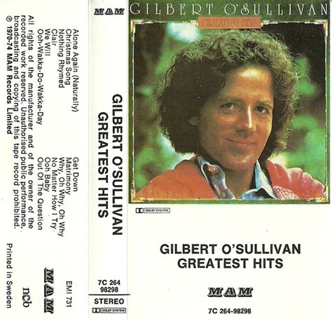 Gilbert Osullivan Gilbert Osullivan Greatest Hits 1976 Cassette Discogs