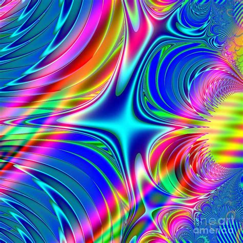 Rainbow Splash Fractal Abstract Digital Art By Rose