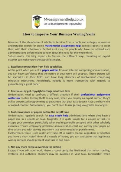 How To Improve Your Business Writing Skills