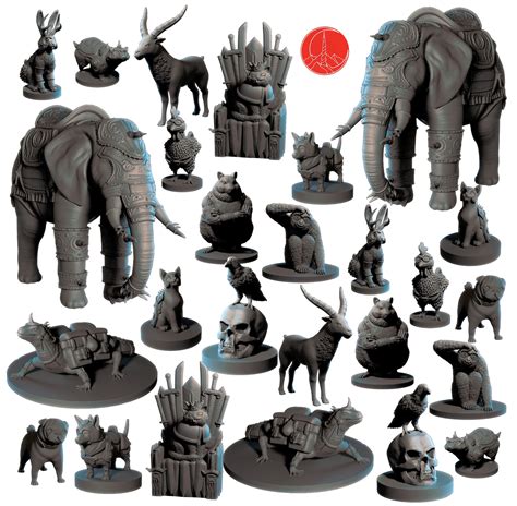 Buy Wildspire 26 Animal Minis For Dnd Miniatures 28mm Unpainted