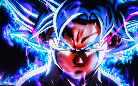 Download Wallpapers Ultra Instinct Goku 4k Blue Fire Flames Dbs