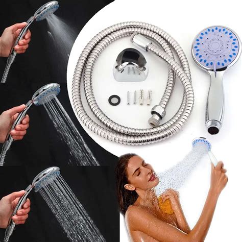 3 Mode Function Water Saving Shower Head Set Handheld Showerhead Bathroom Accessories Bath