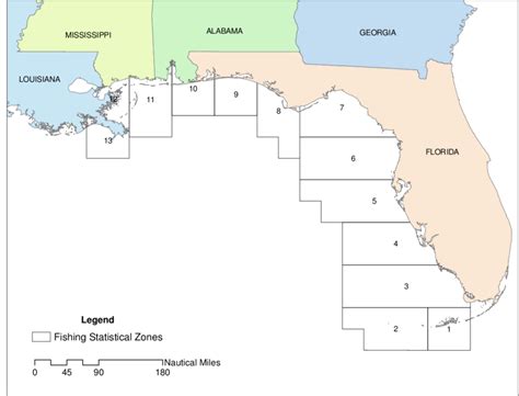 The Gulf Of Mexico Fishery Statistical Zones Download Scientific Diagram