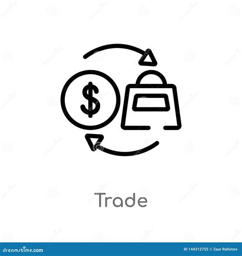 Outline Trade Vector Icon Isolated Black Simple Line Element