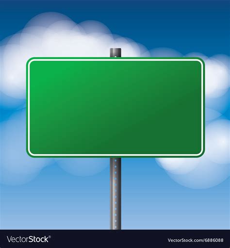 Green Blank Road Sign Royalty Free Vector Image