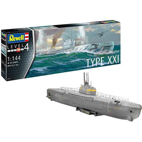 Revell German Submarine Type Xxi Model Kit Scale 1144