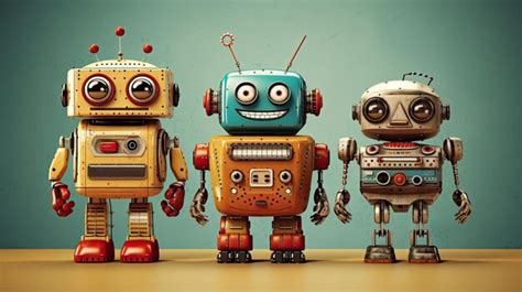 Premium Photo Group Of Three Robots Standing Together