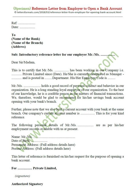 bank reference letter  account opening reference letter lettering