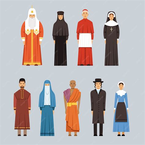 Premium Vector Religion People Set Men And Women Of Different