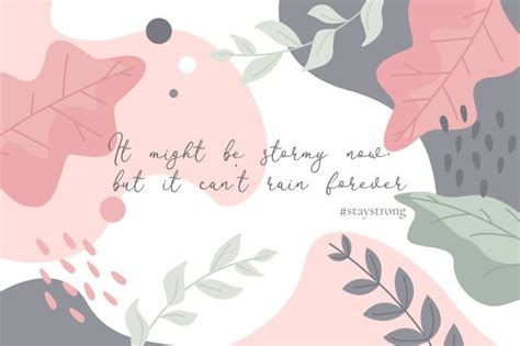 Free Vector Stay Strong Motivational Quote In Floral Background