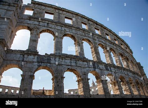 Roman Amphitheater Pula Arena Pula Istria Croatia Europe Stock