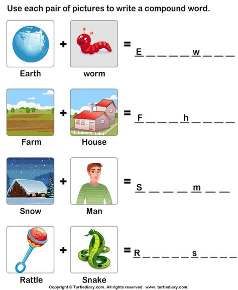 Make A Compound Word Compound Words Worksheets Compound Words