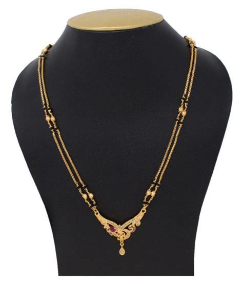 Imc Deals Indian Mangalsutra 22k Gold Plated Black Beads 24