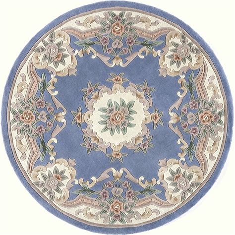 Rugs America New Aubusson Collection Light Blue 510 208 Traditional
