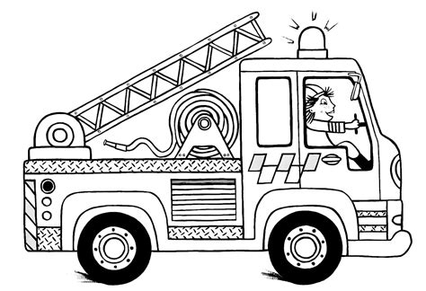 Ausmalbilder Feuerwehrauto. Drucken für Kinder | WONDER DAY