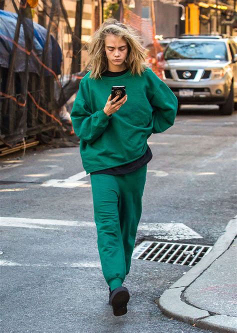 I am unprofessionally professional human being. Cara Delevingne in Green out in New York City - GotCeleb