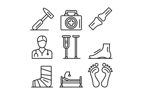 Podiatrist Icons Set Outline Style Graphic By Ylivdesign · Creative