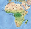 Vector Map Africa continent shaded relief | One Stop Map